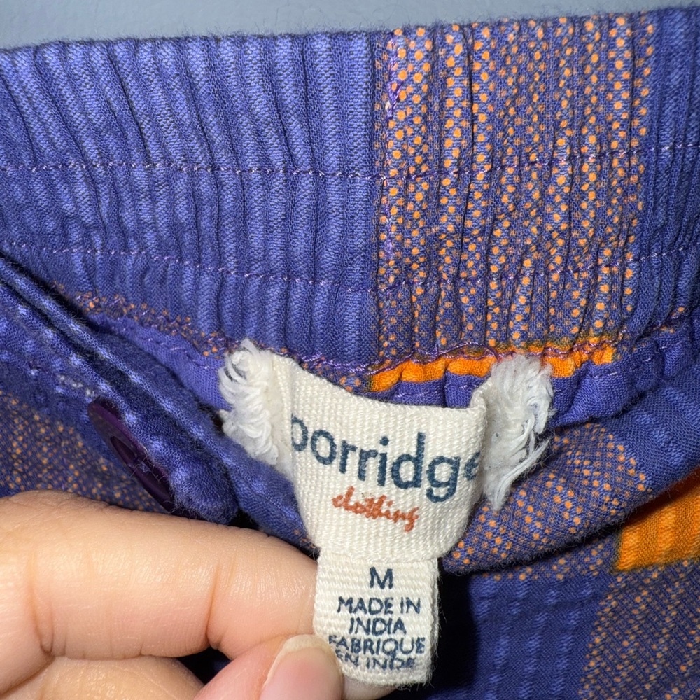 Anthropologie Porridge Preppy Plaid Indie WideLeg Pant Purple & Orange Sz M EUC - Picture 8 of 14